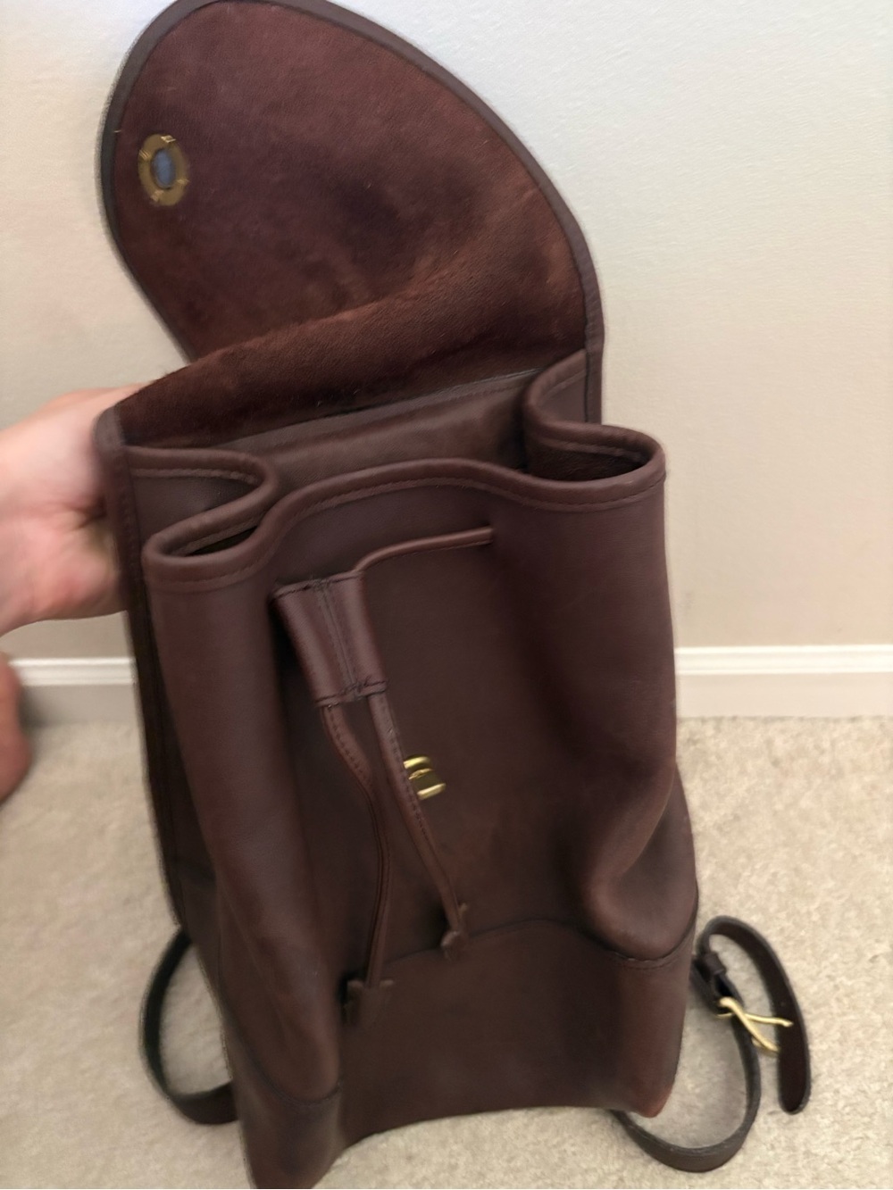 Vintage Brown Leather Coach Backpack - Picture 6 of 7